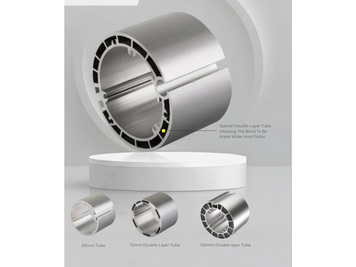 Tube profiles: 63mm, 72mm double layer and 130mm double layer
